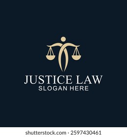 legal logo with the concept of the symbol of the pillar of justice, creative premium for lawyers and law firms