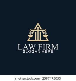 legal logo with the concept of the symbol of the pillar of justice, creative premium for lawyers and law firms
