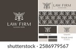 Legal logo for lawyers and law firms gray and beige color