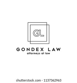 legal logos, initials GL,  business logo design inspiration