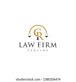 Legal Logos and Lawyers in alphabet letters CR