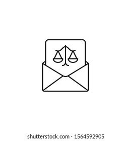 legal mail - minimal line web icon. simple vector illustration. concept for infographic, website or app.