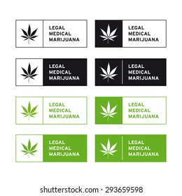 Legal Medical Marijuana Logo Sticker Label Vector Set