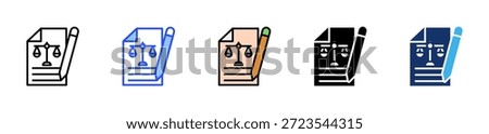 Legal Notes Icon Collection With Multiple Styles