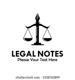 Legal notes logo template illustration