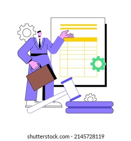 Legal notice abstract concept vector illustration. Legal requirement, law notice document, menu bar, company website, corporate rules, UI element, user interface abstract metaphor.