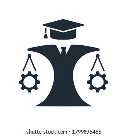 Legal office work. Vector icon isolated on white background.