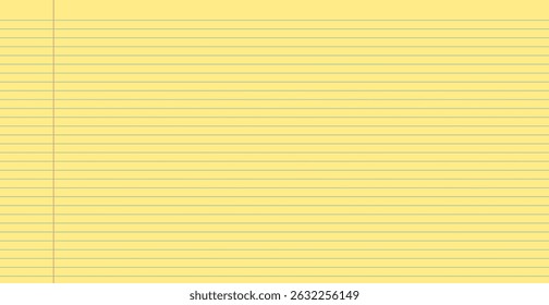 Papel forrado com almofada legal. Plano de fundo de papel do notebook em branco. Material de escritório e folhas escolares. Modelo de estudante ou de negócio para memorando e anotações. Página do documento vazia. Ilustração vetorial..