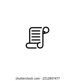 Legal Paper incomplete line art icon template
