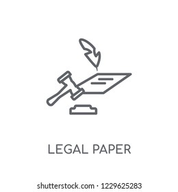 Legal paper linear icon. Modern outline Legal paper logo concept on white background from law and justice collection. Suitable for use on web apps, mobile apps and print media.