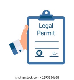 Legal permission. Concept Vector image, white background.