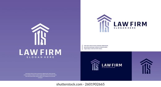 legal pillar logo with concept of technology, electric circuit, digital service, trust, graphic design template.