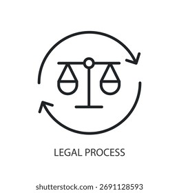Legal process thin line vector icons.