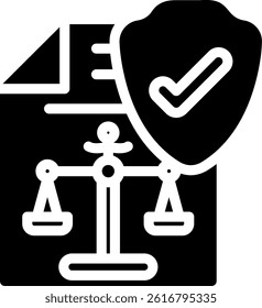 Legal Protection Glyph Vector Icon Design