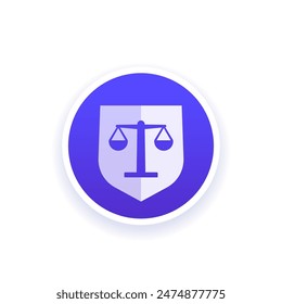 legal protection vector icon with a shield