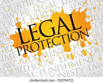 Legal Protection word cloud concept