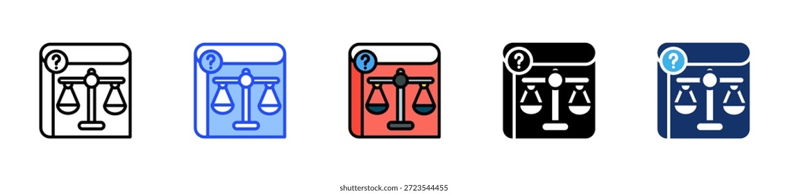 Icono de pregunta legal Colección con varios estilos
