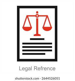 Projeto de conceito de ícone de vetor de referência legal
