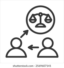 Legal Representation Outline Icon Vector Illustration