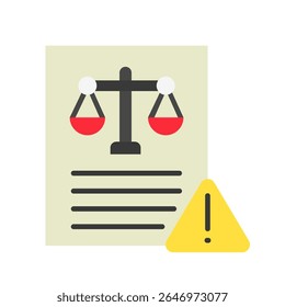 Risco legal cor plana, mini ícone de ilustração. use para conceito moderno, impressão, UI, kit UX, web e desenvolvimento de aplicativos. Vetor relacionado com gestão de riscos, negócios, finanças.

