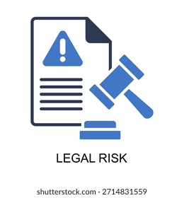 Icono de riesgo legal Ilustración vectorial sólida