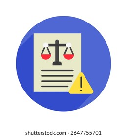 Legal Risk rounded color, mini illustration icon. use for modern concept, print, UI, UX kit, web and app development. Vector related to risk management, business, finance.