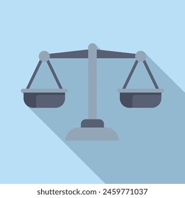 Legal scales law icon flat vector. Copyright decision. Brand protection