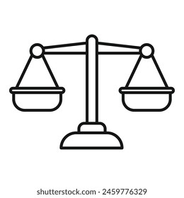 Legal scales law icon outline vector. Copyright decision. Brand protection