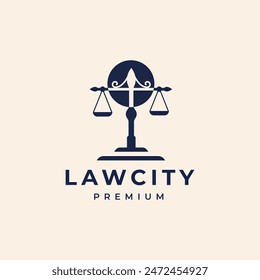 legal scales law justice modern logo design vector