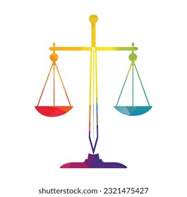 legal scales and sword logo template.