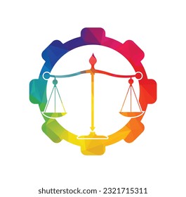 legal scales and sword logo template.