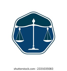 legal scales and sword logo template.