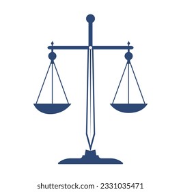 legal scales and sword logo template.