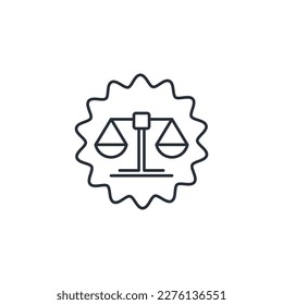 Legal seal. juridical servis. Vector linear icon isolated on white background.