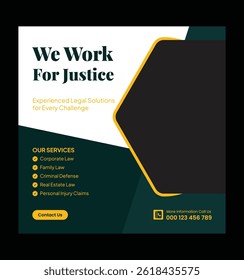 Legal Services Advertisement. Law Firm Social Media Post. Lawyer Social Media Post