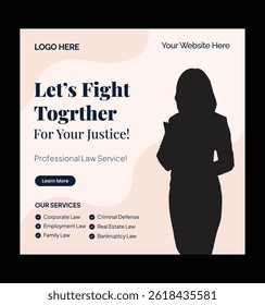 Legal Services Advertisement. Law Firm Social Media Post. Lawyer Social Media Post