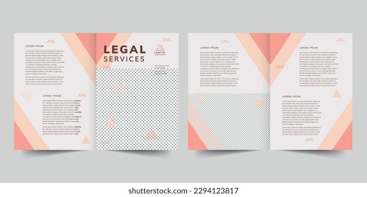 Legal Services bifold brochure template. A clean, modern, and high-quality design bifold brochure vector design. Editable and customize template brochure