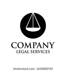 legal services Logo Design Vektor mit Kreis Skala Element