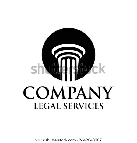 legal services logo design vector with pillar symbol