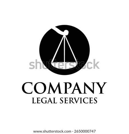 legal services logo design vector with circle scales element