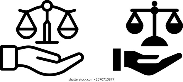 "Legal Services Vector Icon Set: Professional and Reliable Designs for Law, Justice, and Consultation Projects"