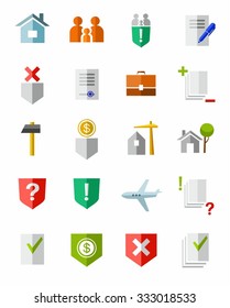 Legal services, vector images, icons. Color icons on the theme of civil rights. 