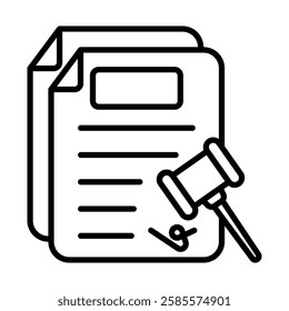 Legal System Vector Line Icon Design