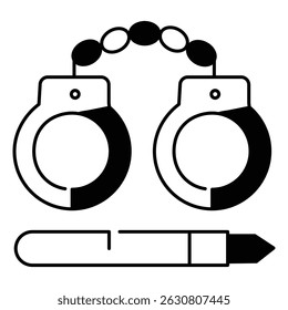 Vetor legal Design de ícones Representando conceitos de direito penal claramente