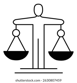 Vetor legal Design de ícones Representando os conceitos da lei de direitos humanos