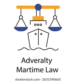Legal vector Icon design Symbolizing Admiralty and Maritime Jurisdiction