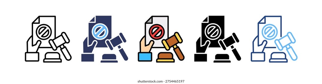 Legal Violation Icon multiple Vector Illustration