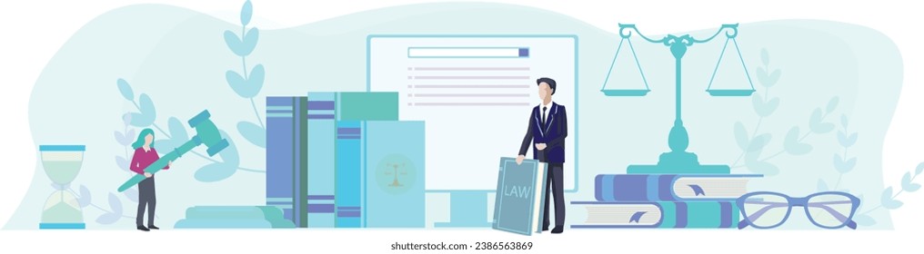 sitio web legal, ilustración vectorial, iconos de encabezado de sitio web estilo plano