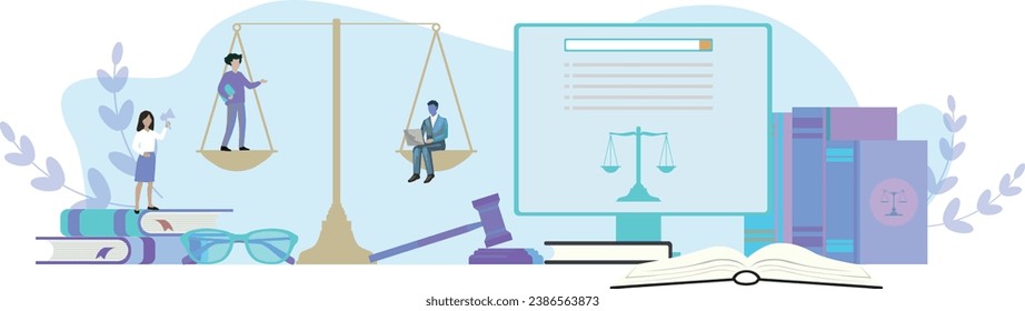 legal website, vector illustration, website header icons flat style