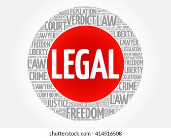 Legal word cloud concept